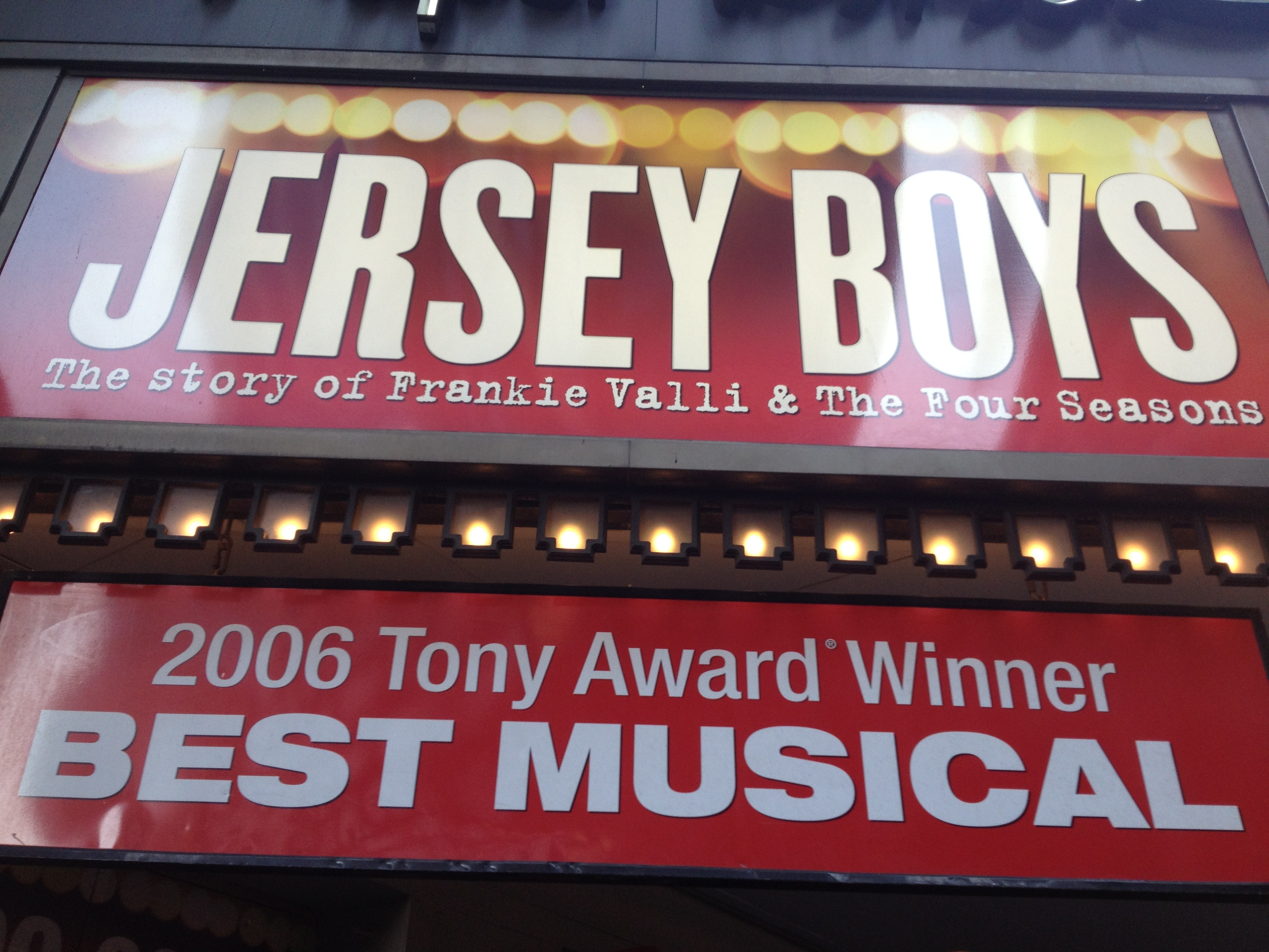 Jersey Boys&ndash;one of my favorite Broadway shows